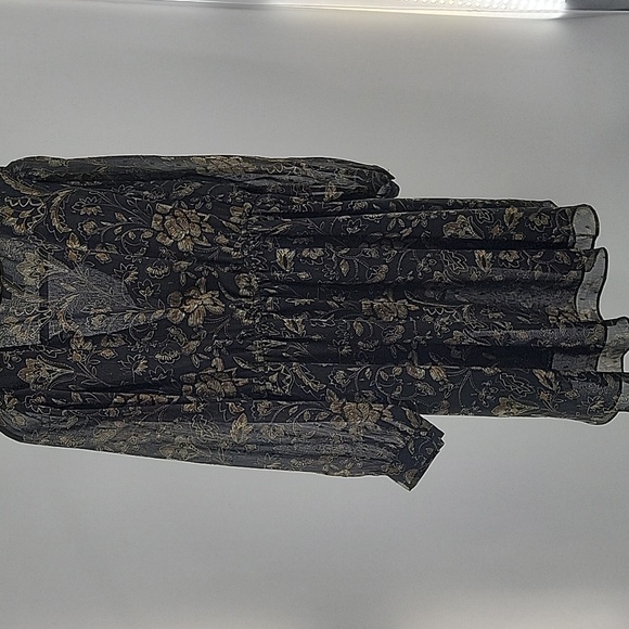 Floral Wrap Top - Black and Gold Shimmery - Picture 11 of 15